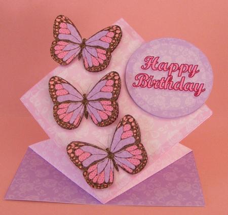 Butterflies and Lace Diamond Top Spring Card by Diana Holmes
