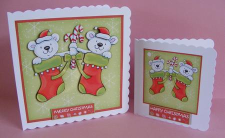 Polar Teddy Bear Quick Christmas Card by Diana Holmes