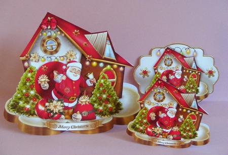 Christmas Santa Claus with Gifts Card Kit by Diana Holmes