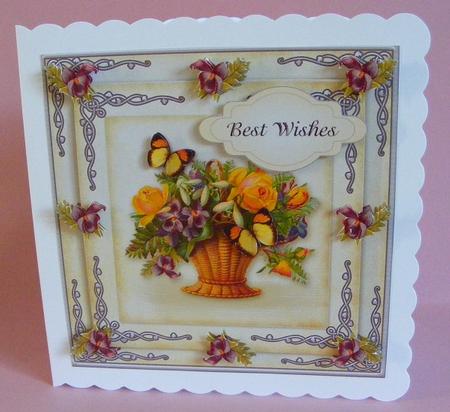 Basket of Flowers 5.5x5.5 Yellow by Diana Holmes