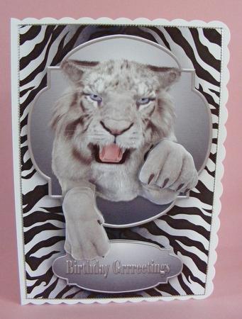 White Tiger Birthday A5 Topper by Diana Holmes