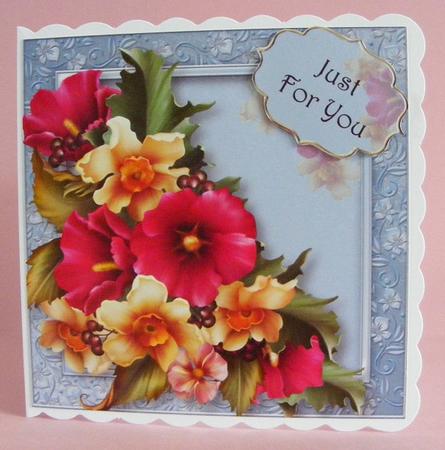 Pink & Yellow Summer Blooms 8x8 Quick Topper by Diana Holmes
