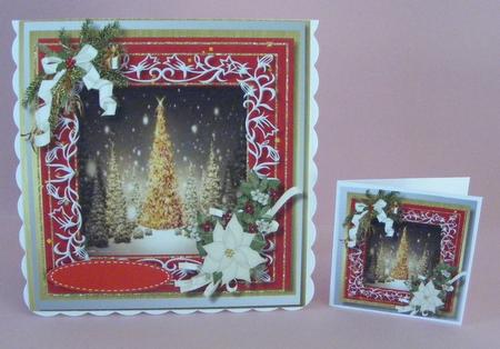 Golden Christmas Trees in the Snow  by Diana Holmes