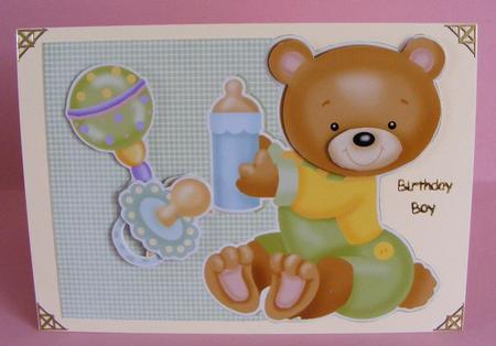 Baby Bear Over Edge Topper with Decoupage by Diana Holmes