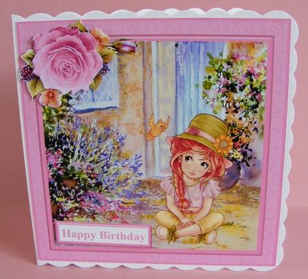 Teenage Girl Card Topper & Decoupage by Diana Holmes