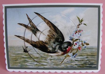 Vintage Bird with Flowers Circle Pyramid by Diana Holmes