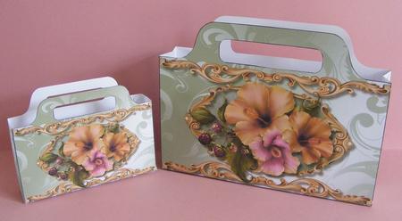 Lovely Green Tote Bage with Roses  by Diana Holmes