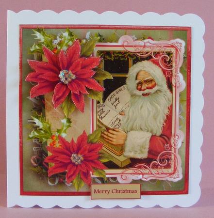Santa Checks His List 7x7 Card and Decoupage by Diana Holmes