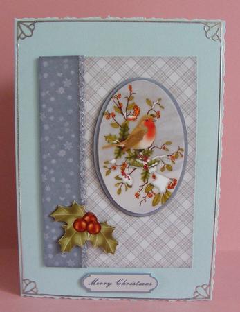 Christmas Holly & Bird by Diana Holmes