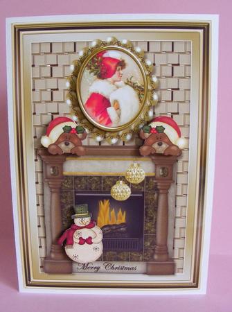 Christmas Fireplace by Diana Holmes