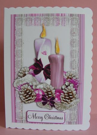 Pink and Black Christmas Candles by Diana Holmes