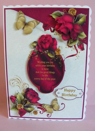 Red Roses and Golden Butterflies by Diana Holmes