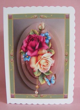 Beautiful Framed Summer Roses with Pyramage by Diana Holmes