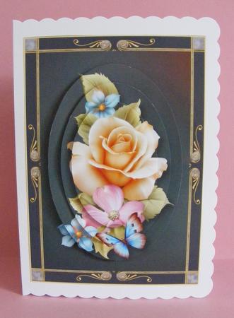 Beautiful Framed Yellow Summer Rose with Pyramage by Diana Holmes
