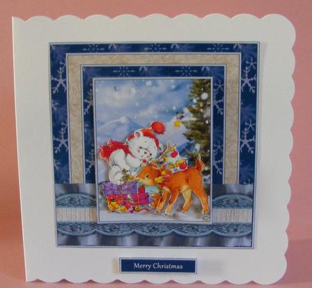 Christmas Reindeer and Teddy Bear by Diana Holmes