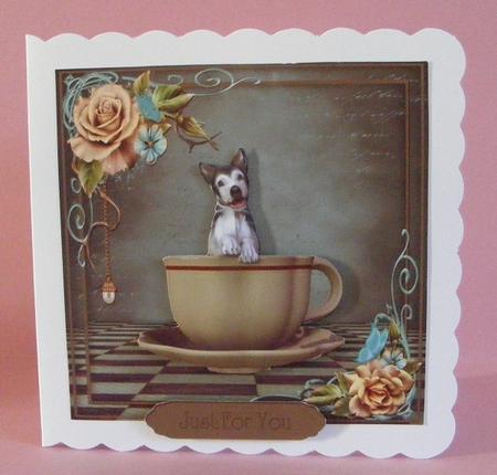 Teacup Pup (husky) 7 Inch Topper by Diana Holmes
