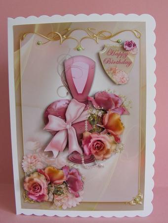 Perfume Pearls and Roses Large Card Front by Diana Holmes