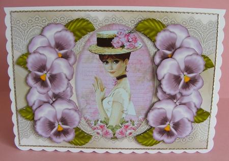 Elegant Pansys & Lace Parisian Beauty by Diana Holmes