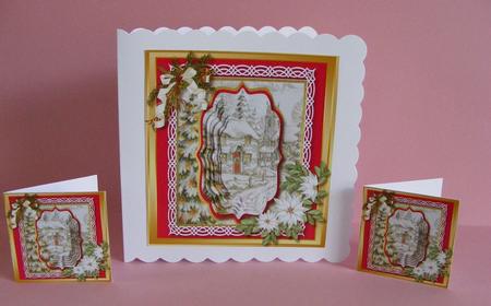 8x8 Mini Kit , Beautifuol Snow Village in Pyramid  by Diana Holmes