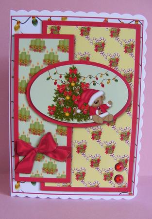 Oval Sketch Card - Teddy by Tree by Diana Holmes