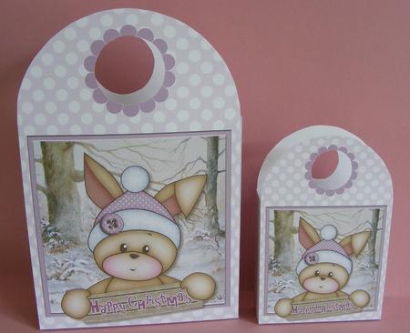 Bunny's 1st Christmas Pink Large Gift Bag by Diana Holmes