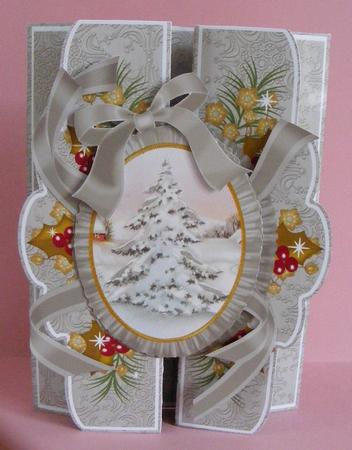 Snow Tree A5 Tri-fold Fancy Card Mini Kit by Diana Holmes