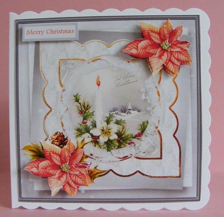 Christmas Candles 7x7 Card with Decoupage by Diana Holmes