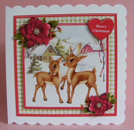 Christmas Reindeers Card Mini Kit & Decoupage by Diana Holmes