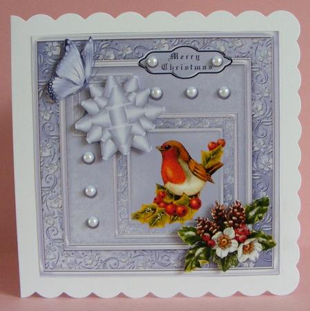 Christmas Robin Card Front by Diana Holmes