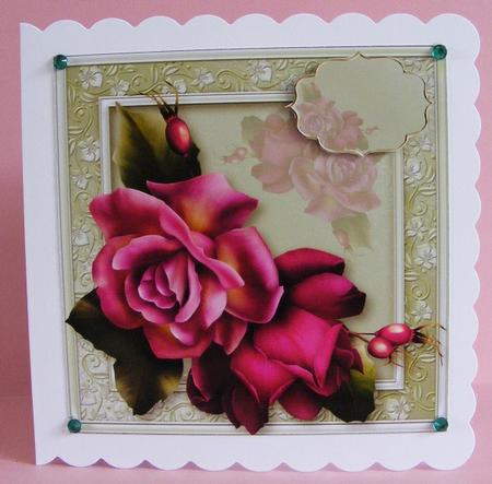 Beautiful Vibrance Roses 8x8 Quick Topper by Diana Holmes