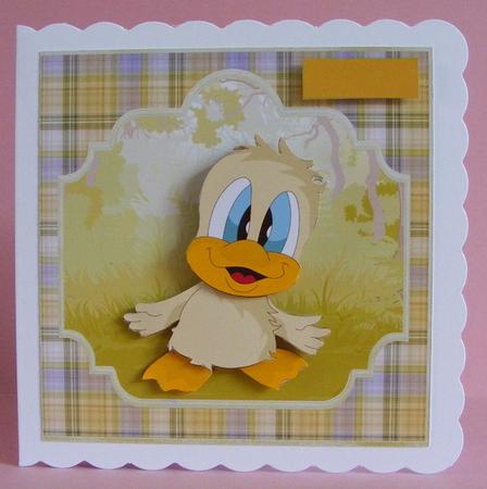 Baby Duck 7x7 Card with Decoupage by Diana Holmes