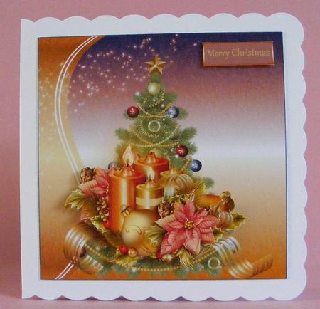 Christmas Tree, Baubles, Candles and Poinsettia by Diana Holmes
