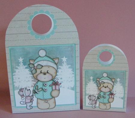 Christmas Kitty & Friend Large Gift Bag by Diana Holmes