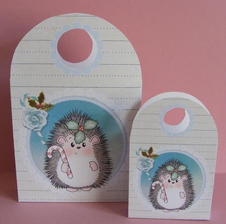 Hedgy with Candy Cane Large Gift Bag by Diana Holmes