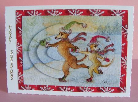 Greyhounds Ice Skating Oval Pyramage by Diana Holmes