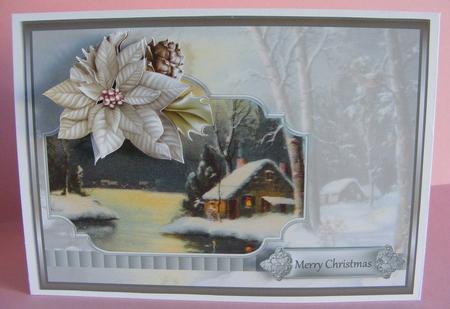 Snow at Christmas Card with Decoupage by Diana Holmes