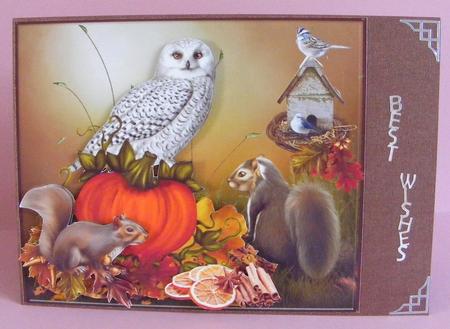 Autumn Garden Animals Topper with Decoupage by Diana Holmes