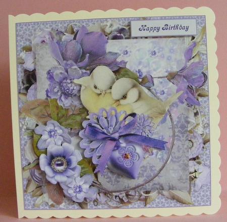 Violet Sweet Hearts Topper with Decoupage by Diana Holmes