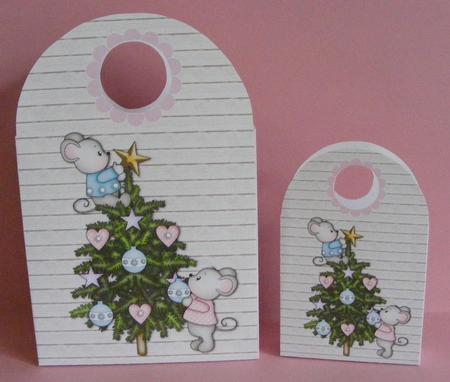 Tree Trimming Mice Large Gift Bag by Diana Holmes
