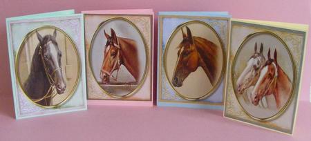 4 , Notelets ,tags or Small Cards , Horses  by Diana Holmes