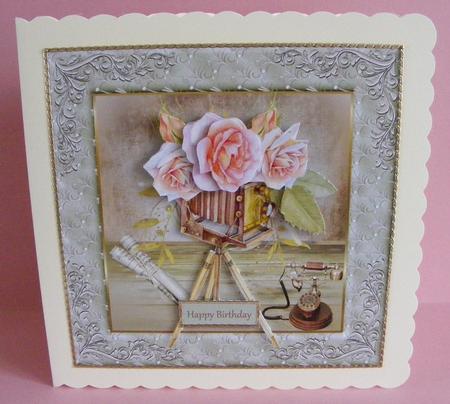 Smile for the Camera 7x7 Card with Decoupage by Diana Holmes