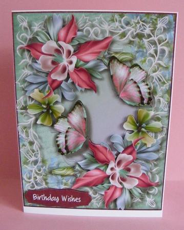 Lovely Pink Flowers and Butterfly's by Diana Holmes