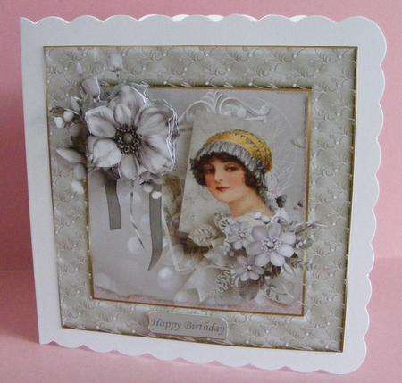 Vintage Lady 7x7 Card and Decoupage by Diana Holmes