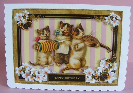 Birthday Cat Trio by Diana Holmes