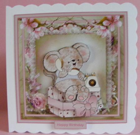Curly Calls 7x7 Card with Decoupage by Diana Holmes