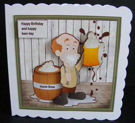The Best Home Brew 7x7 Card with Decoupage by Diana Holmes