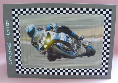 Motorbike Rider 1 Pyramid Card Any Occasion by Diana Holmes