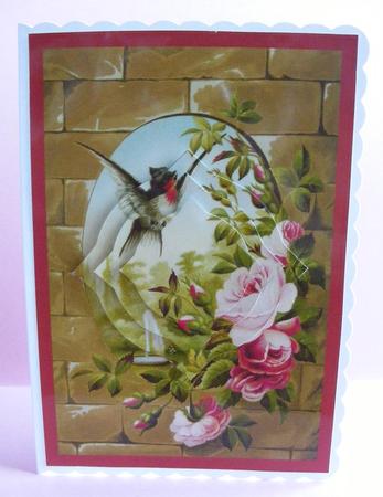 Vintage Bird and Roses Splendid Pyramid by Diana Holmes