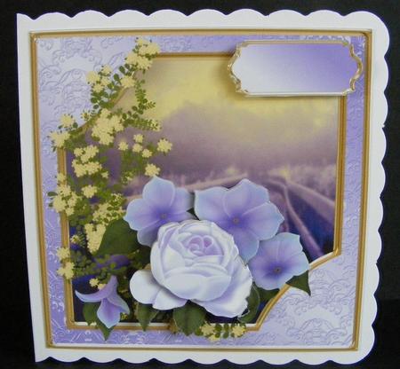 Sunset Walk Decoupage Card Front by Diana Holmes