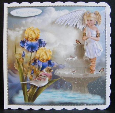 Spring Visitors Card Topper with Decoupage by Diana Holmes